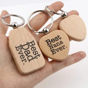 Natural Wood Heart Key Chains Affection Message Keyring Best Nana Ever Family Love Keychain For Father Mother 's Day Gifts-Arlik interiors