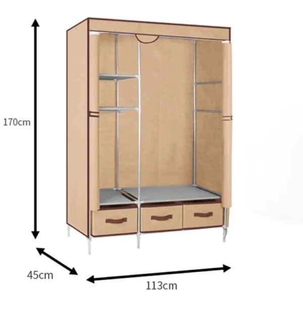 Non-Woven Fabrics Wardrobe Coffee Fabric Closet-Storage & Organization-Arlik interiors