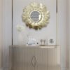 Embossed Wall Hanging Mirror Iron Frame Round Makeup Mirror-Mirrors-Arlik interiors