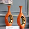 Modern Luxury Orange Ceramic Vase-Vase-Arlik interiors