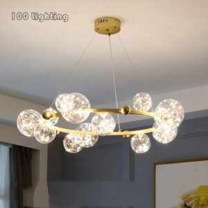 Star Bright LED Chandeliers Parlor Dining Room Hanglamp Gold Black Romantic Atmosphere Decoration Light Fixtures Clear Glass-Arlik interiors