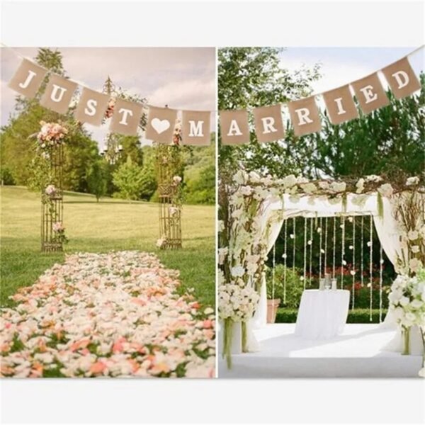 HOT Jute Burlap Bunting Rustic Just Married Mr Mrs Wedding Banner Garland Party Flags Candy Bar Decoration Event Supplies AA8070-Arlik interiors