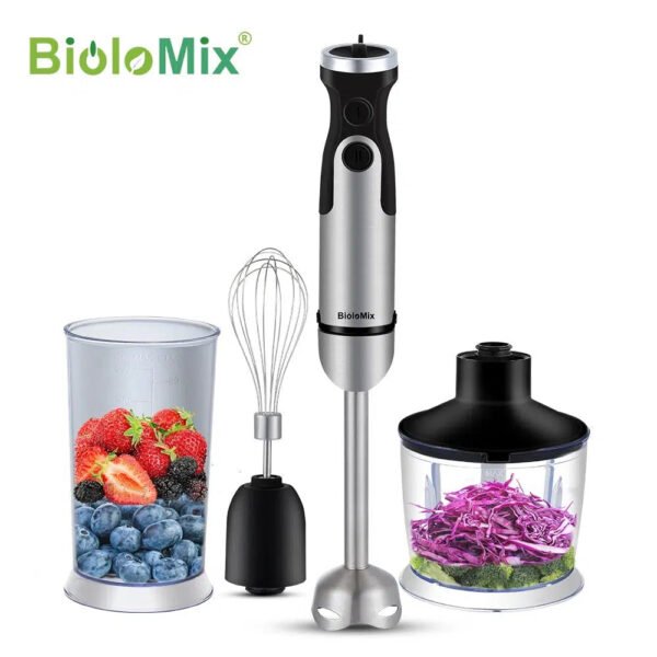 Biolomix 1200W 6-Speed 4 In 1 Hand Stick Blender Food Processor with 800ml Chopper, Whisk,600ml Beaker-Arlik interiors