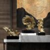 Luxury Living Room Decor Feather Sculptures and Figurines Modern Home Decor Desk Creative Statue Craft Ornament Business Gift-Arlik interiors