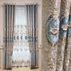 European Gray Embroidered Jacquard Curtains-Curtains-Arlik interiors