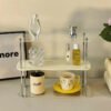 Household Desktop Water Cup Storage Rack Three Layers of Acrylic Cosmetics Perfume Display Metal Rod Detachable Display Frame-Arlik interiors