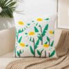 Cotton Canvas Floral Embroidered Cushion Cover 45*45-Throw Pillows-Arlik interiors