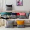 Luxury Throw Pillowcases For Pillows 45x45 Cushion Cover Leather Splice For Living Room Sofa Waist Pillow Office-Arlik interiors