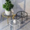 Metal Round Floor Flower Pot Decor-Plant & Flower Bulbs-Arlik interiors