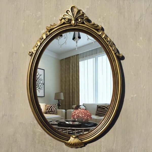 Gold Aesthetic Makeup Wall Mirror Bathroom Design Appearance Luxury Wall Mirror Irregular Light Big Size Spiegel Decor HY50MM-Arlik interiors