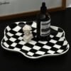 Nordic Checkerboard Ceramic Tableware-Tableware-Arlik interiors