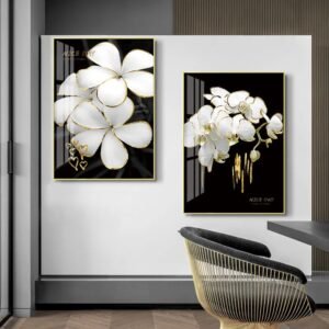 HD Prints Home Decor Abstract Golde Paintings Poster Flowers Leaves Wall Art Canvas Modular No Frame Pictures For Living Room-Arlik interiors