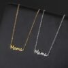 Skyrim Mama Letter Pendant Necklace for Women Stainless Steel Neck Chain Choker Trendy Family Jewelry Mother's Day Gift for Mom-Arlik interiors