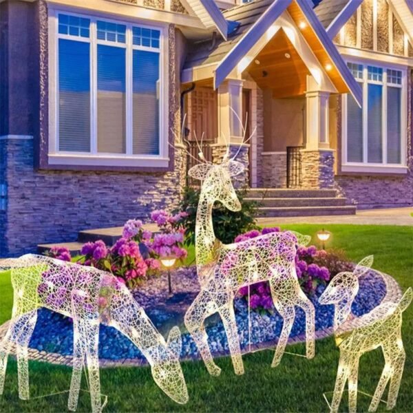 3pcs Deer Stauue Garden Decor-Seasonal & Holiday Decorations-Arlik interiors