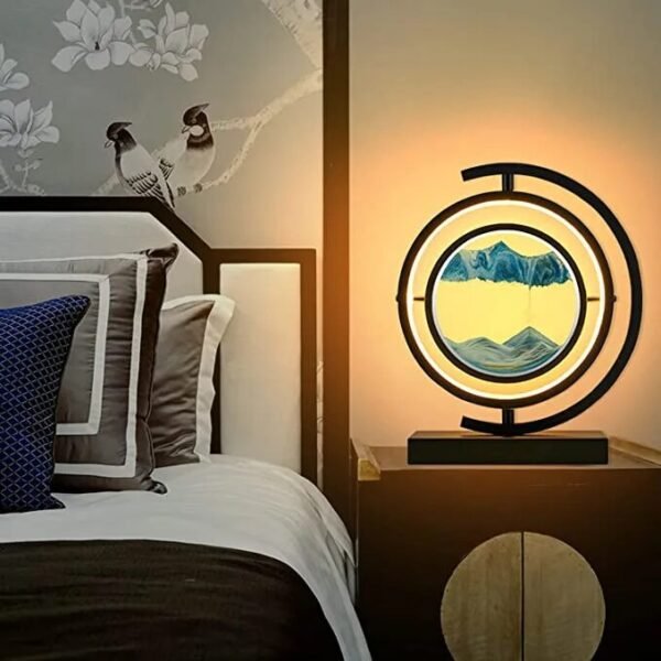 LED quicksand painting hourglass art unique decorative sand painting night light bedroom decoration glass hourglass table lamp-Arlik interiors