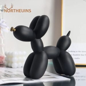 NORTHEUINS Nordic Balloon Dog Figurines for Interior Resin Doggy Home Entrance Living Room Desktop Decoration Accessories Gifts-Arlik interiors