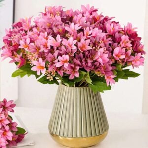 18 Silk Flowers Artificial Lilies Flower Bouquet Decoration