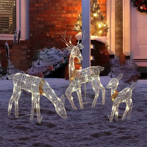 3pcs Deer Stauue Garden Decor-Seasonal & Holiday Decorations-Arlik interiors