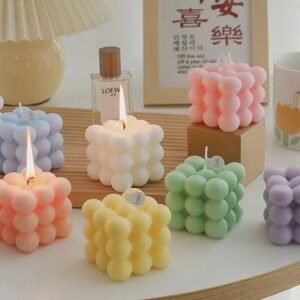 Ins Style Bubble Cube Candle Handmade Scented Candle Aromatherapy Soy Wax Candle Wedding Birthday Candles Party Home Decoration-Arlik interiors