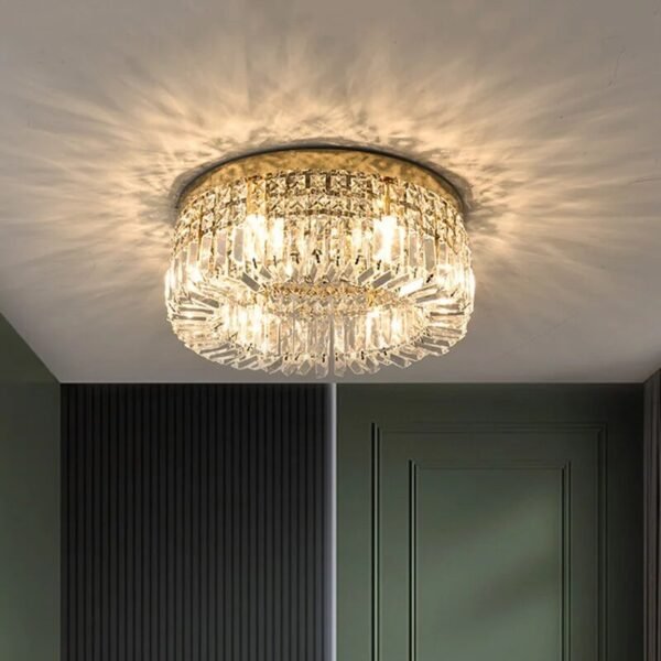 Minimalist Crystal Glass Round Ceiling Chandelier-Light Fixtures-Arlik interiors