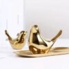 Golden Birds Figurine 4 Sizes Nordic Ceramic Gold Animal Statue jewelry Home Decoration Living Room Table Decoration-Arlik interiors