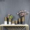 Marble Gold-plated Metal Vase-Vase-Arlik interiors