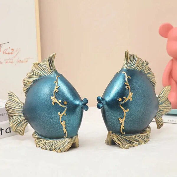 2PCS Fish Resin Ornaments Statue Home Decoratio-Statue-Arlik interiors