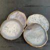 Natural Agate cup Coasters Polished Gold edge Stone crystal Coasters Agate Slices for Tabletop Protection-Arlik interiors