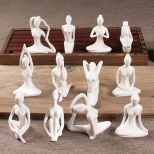 24 Styles Creative Abstract Art Ceramic Yoga Poses Sculptures Figurines And Craft