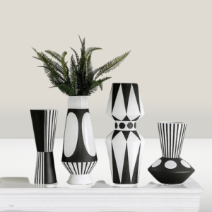 Nordic black and white ceramic vase-Vase-Arlik interiors